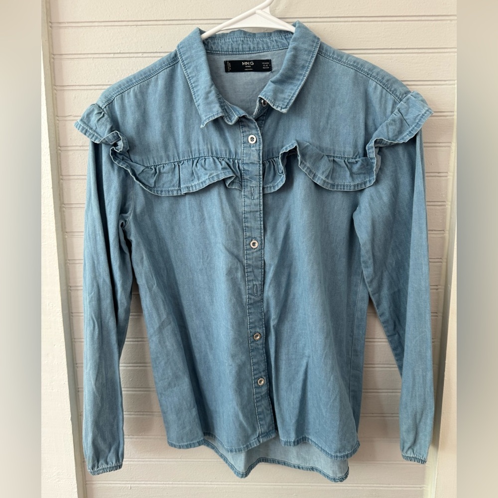 Mango ruffled shirt